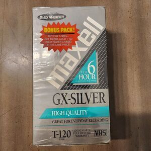 New 2pk MAXWELL T-120 GX SILVER W/ BONUS HGX-GOLD T-129 6HR VHS